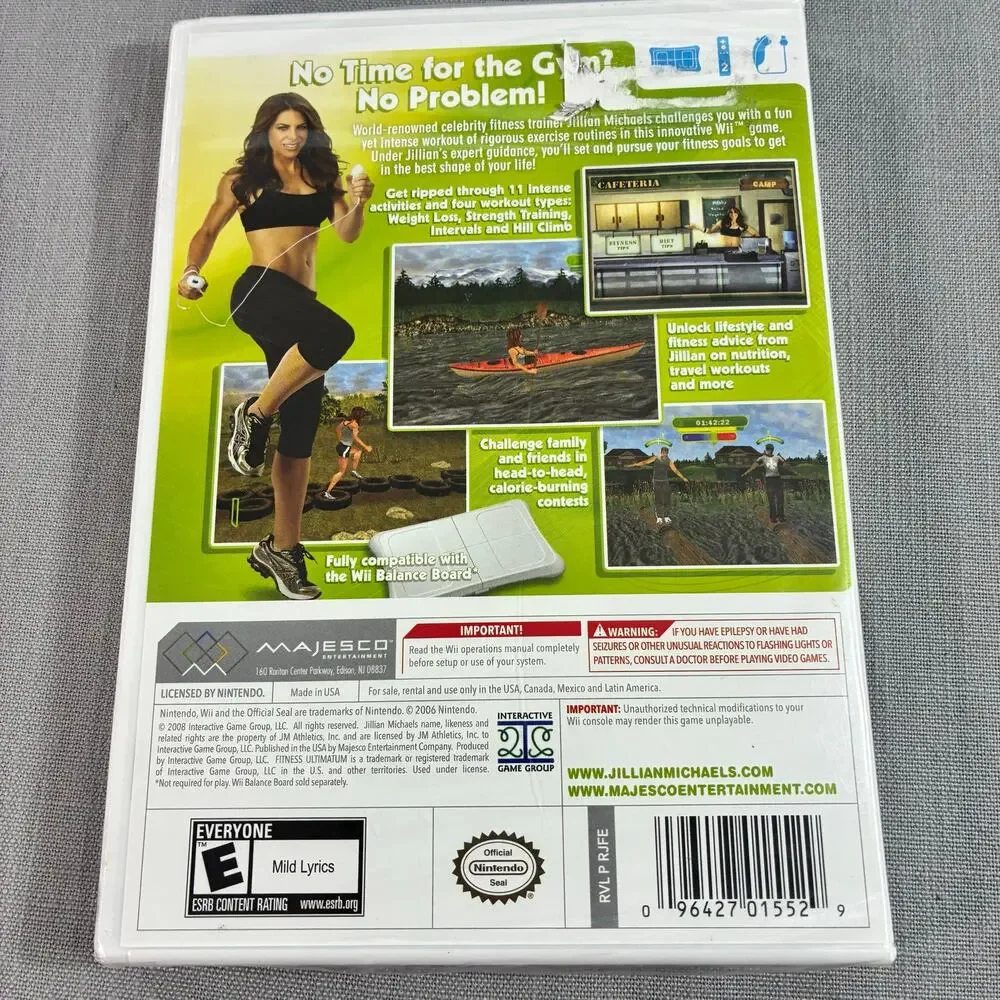Factory Sealed Jillian Michaels Fitness Ultimatum 2009 Nintendo Wii Game New